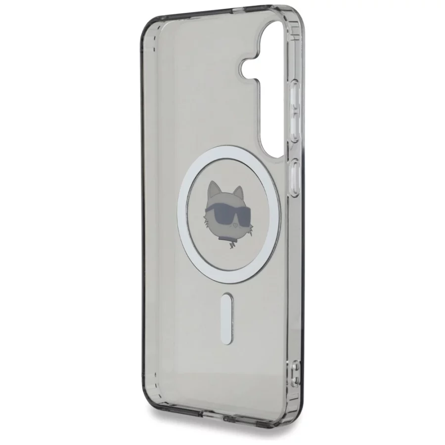 Etui Karl Lagerfeld Button Choupette Head Printed Logo MagSafe Samsung Galaxy S25 czarny