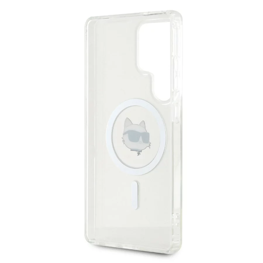 Etui Karl Lagerfeld Button Choupette Head Printed Logo MagSafe na Samsung Galaxy S25 Ultra - białe