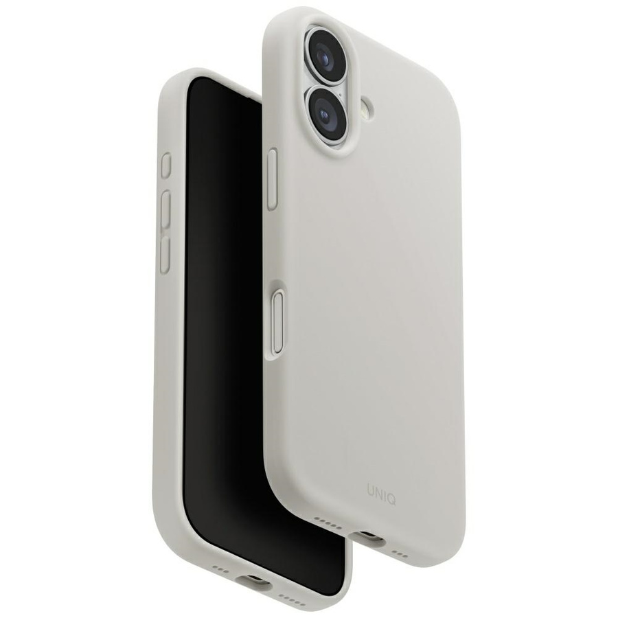 Etui UNIQ Lino do iPhone 17 Magclick     Charging jasno szary