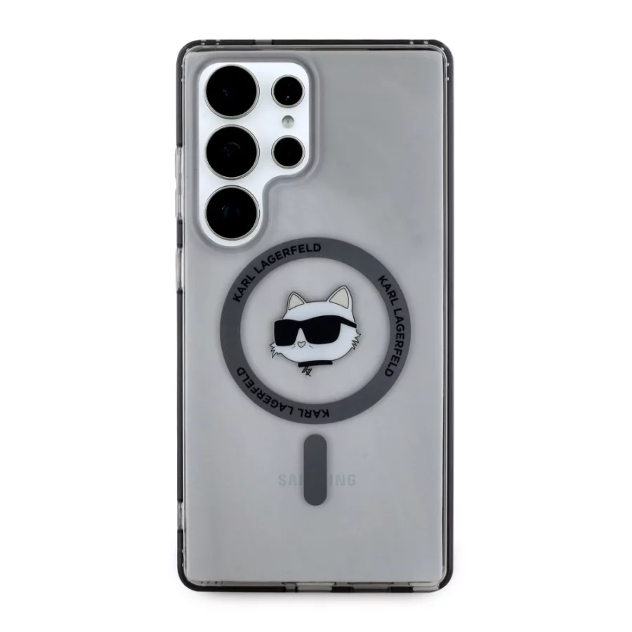 Etui Karl Lagerfeld Button Choupette Head Printed Logo MagSafe Samsung Galaxy S25 Ultra czarny