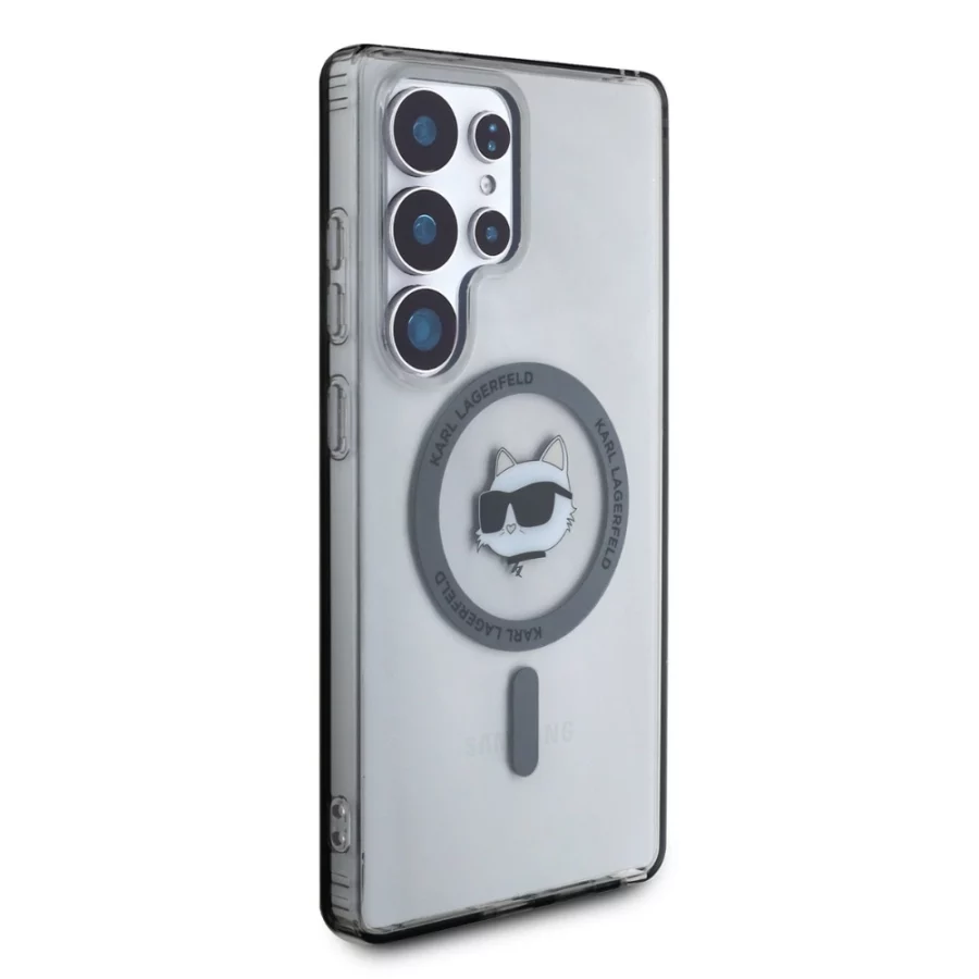Etui Karl Lagerfeld Button Choupette Head Printed Logo MagSafe Samsung Galaxy S25 Ultra czarny