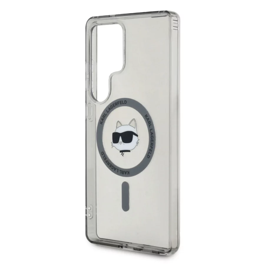 Etui Karl Lagerfeld Button Choupette Head Printed Logo MagSafe Samsung Galaxy S25 Ultra czarny