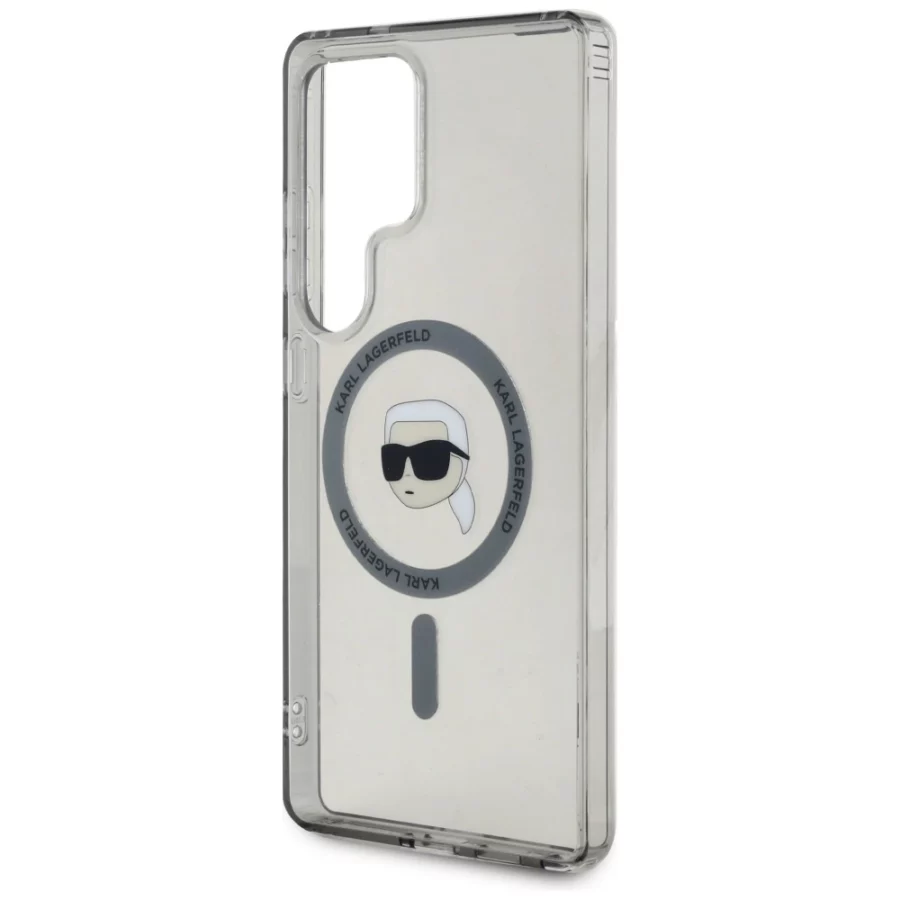Etui Karl Lagerfeld Button Karl Head Printed Logo MagSafe Samsung Galaxy S25 Ultra czarny