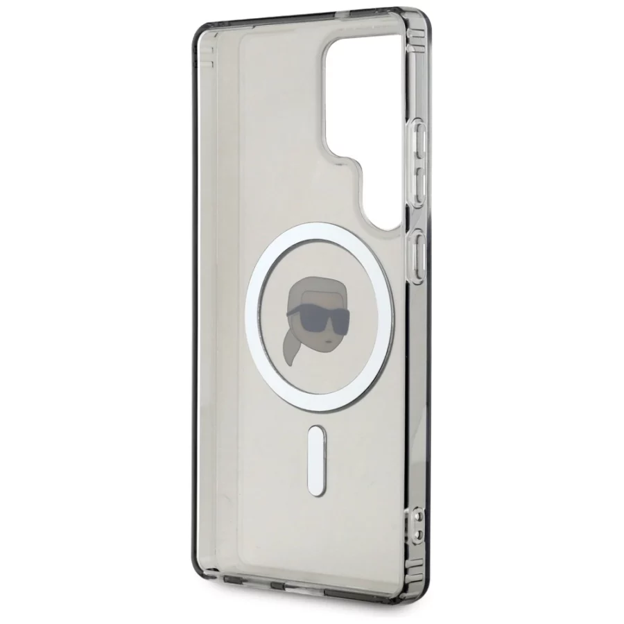 Etui Karl Lagerfeld Button Karl Head Printed Logo MagSafe Samsung Galaxy S25 Ultra czarny