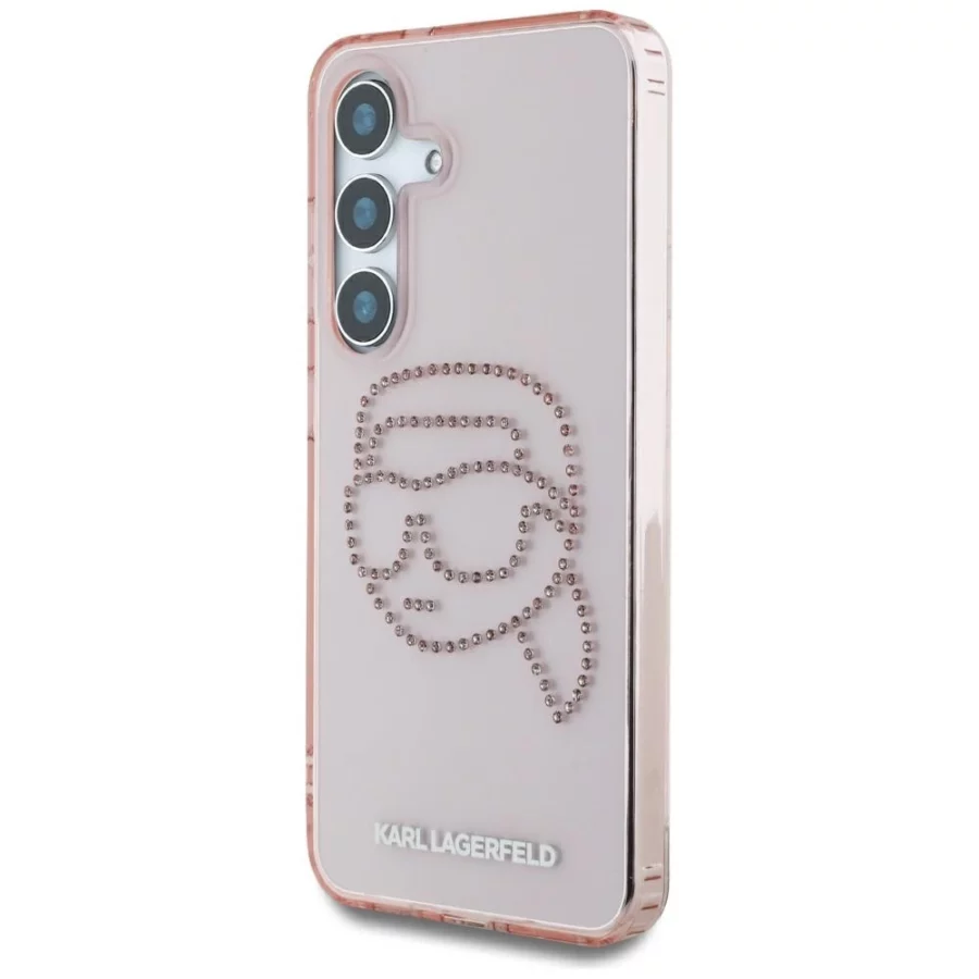 Etui Karl Lagerfeld Rhinestones K. Head Logo Samsung Galaxy S25 różowy