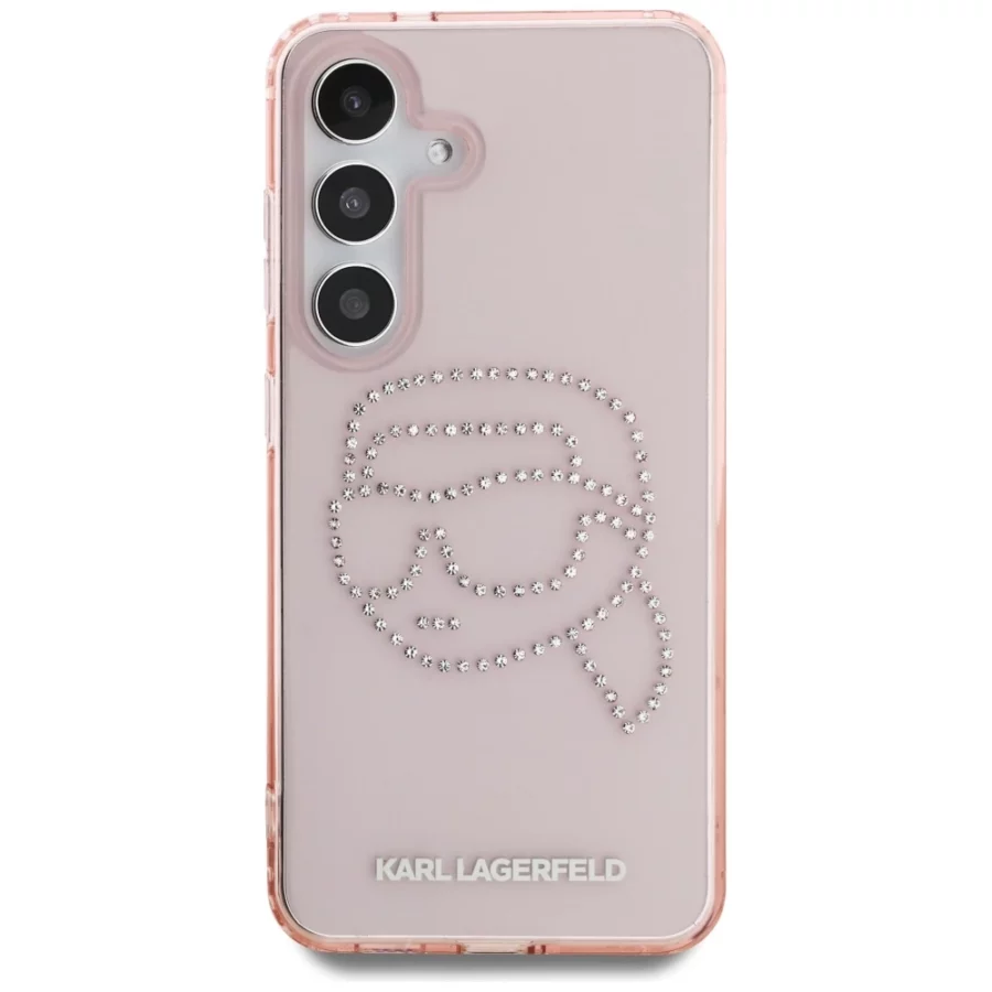 Etui Karl Lagerfeld Rhinestones K. Head Logo Samsung Galaxy S25 różowy