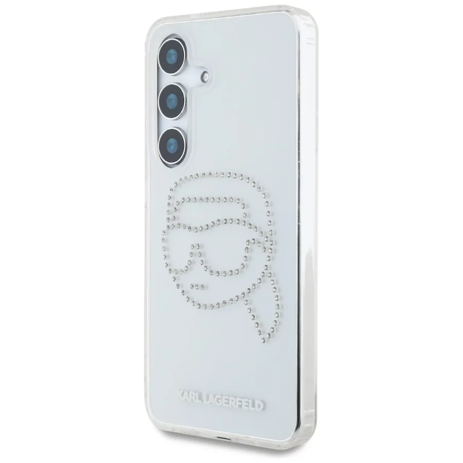 Etui Karl Lagerfeld Rhinestones Karl Head Logo Samsung Galaxy S25 przezroczysty