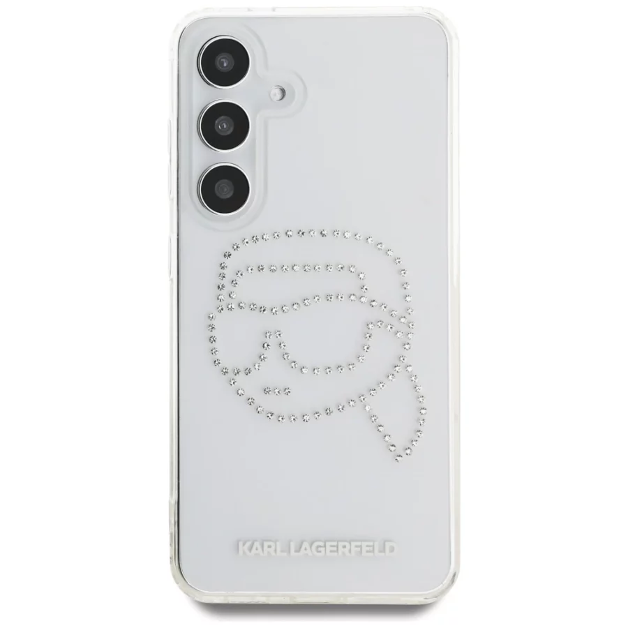Etui Karl Lagerfeld Rhinestones Karl Head Logo Samsung Galaxy S25 przezroczysty