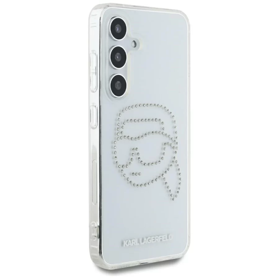 Etui Karl Lagerfeld Rhinestones Karl Head Logo Samsung Galaxy S25 przezroczysty
