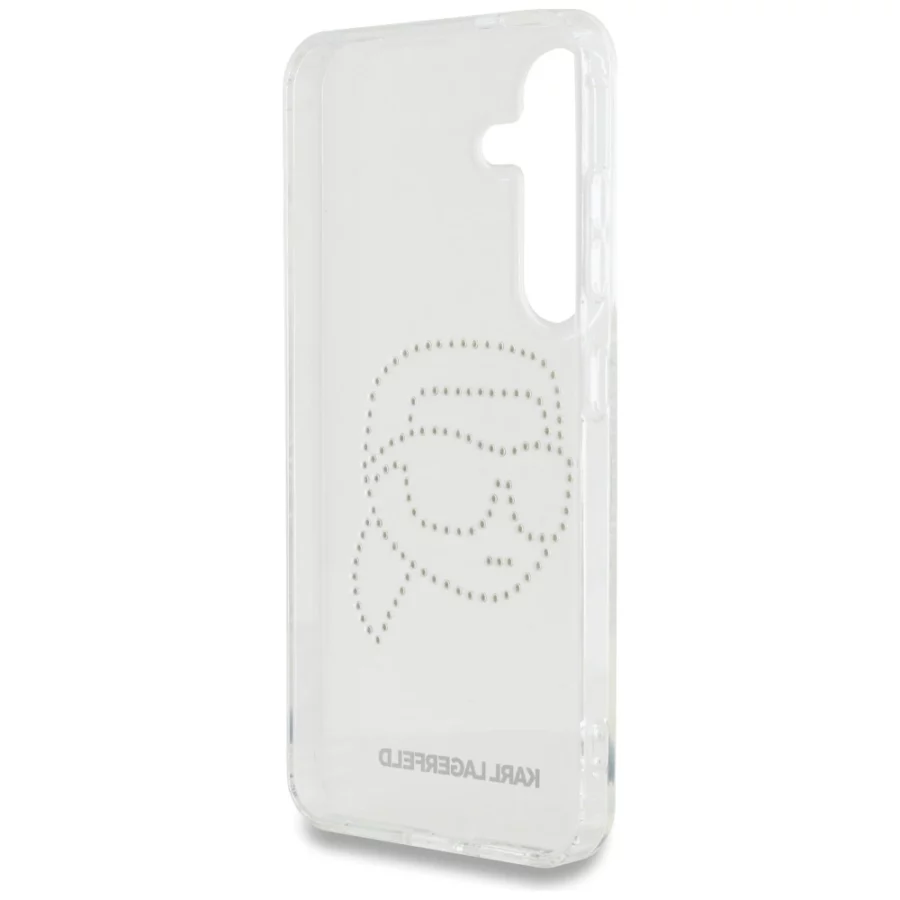 Etui Karl Lagerfeld Rhinestones Karl Head Logo Samsung Galaxy S25 przezroczysty
