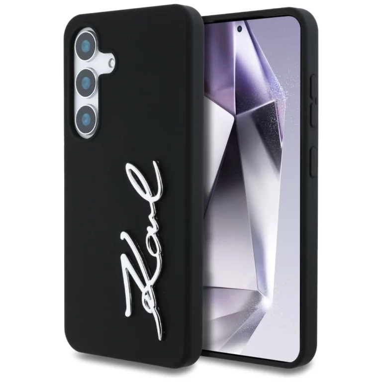 Etui Karl Lagerfeld Silicone Metal Signature Logo Samsung Galaxy S25 czarny