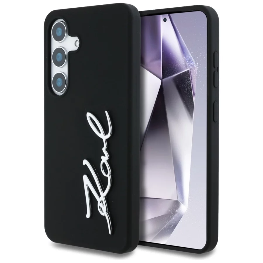 Etui Karl Lagerfeld Silicone Metal Signature Logo Samsung Galaxy S25 czarny