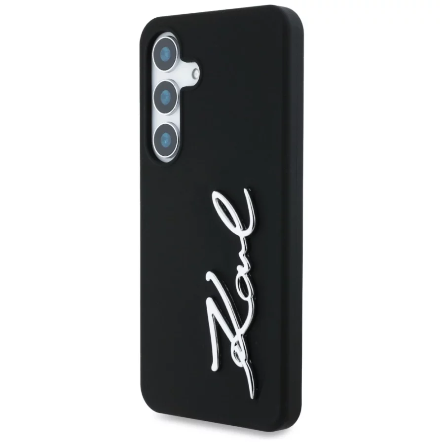 Etui Karl Lagerfeld Silicone Metal Signature Logo Samsung Galaxy S25 czarny