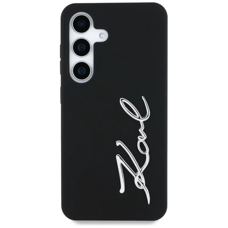 Etui Karl Lagerfeld Silicone Metal Signature Logo Samsung Galaxy S25 czarny