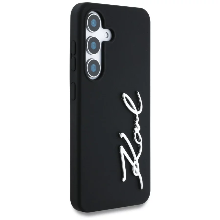 Etui Karl Lagerfeld Silicone Metal Signature Logo Samsung Galaxy S25 czarny
