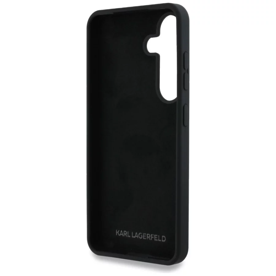 Etui Karl Lagerfeld Silicone Metal Signature Logo Samsung Galaxy S25 czarny