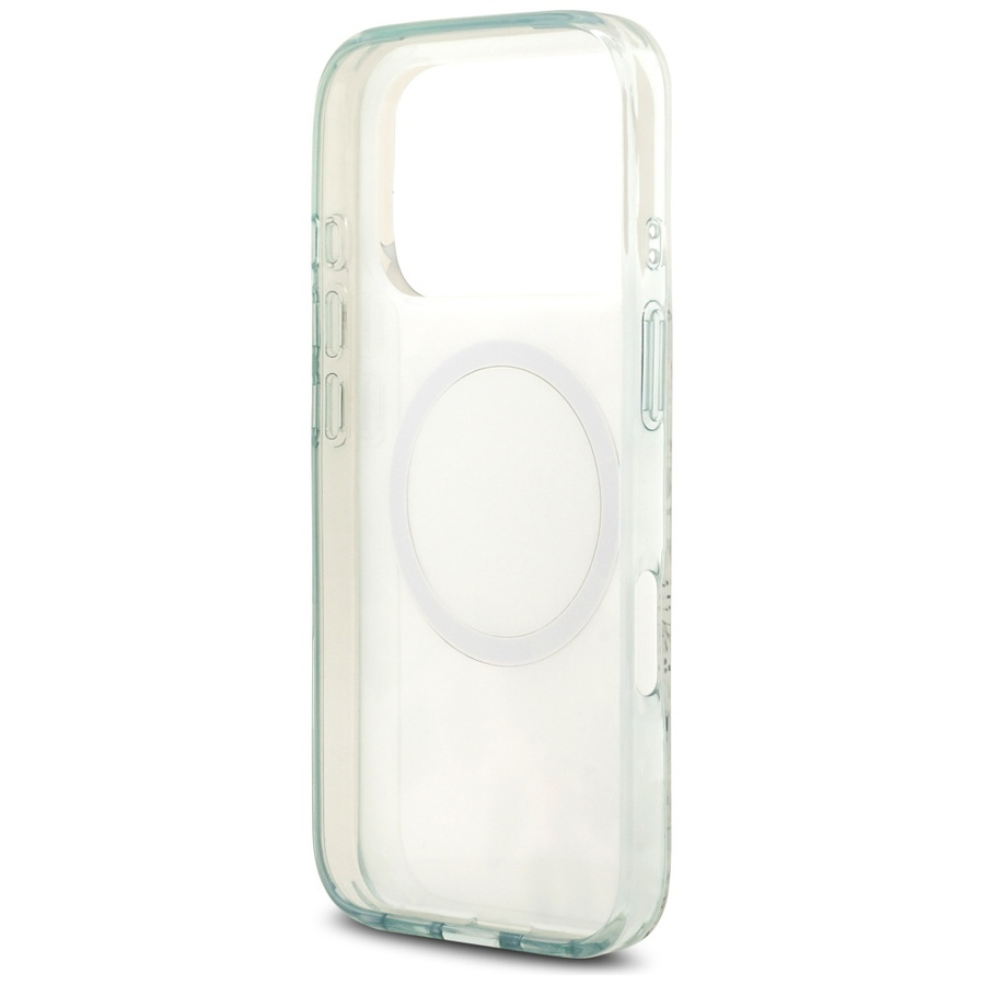 Etui Guess IML Flower & Tonal Circle     MagSafe do iPhone 17 Pro zielony