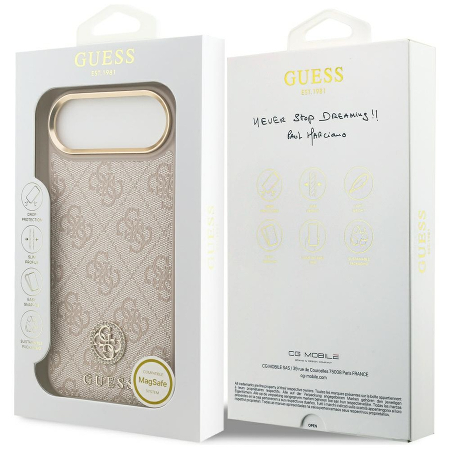 Etui Guess 4G Strass Logo MagSafe do     iPhone Air różowy