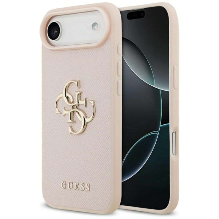 Etui Guess Grained Big 4G & Classic Logo do iPhone Air różowy