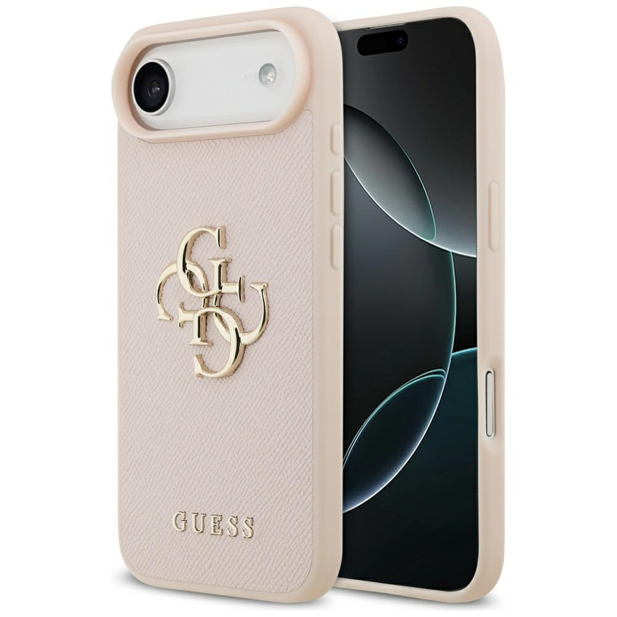 Etui Guess Grained Big 4G & Classic Logo do iPhone Air różowy