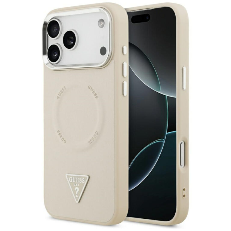 Etui Guess Triangle Logo MagSafe do      iPhone 17 Pro Max beżowy