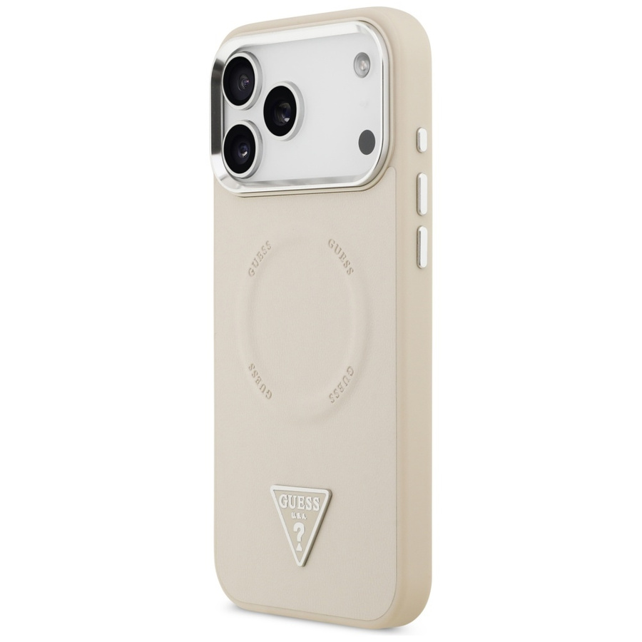 Etui Guess Triangle Logo MagSafe do      iPhone 17 Pro Max beżowy