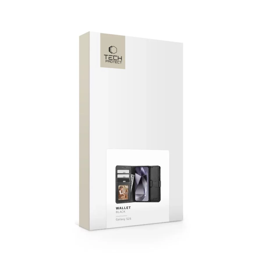 Etui Tech-Protect Wallet na Samsung Galaxy S25 - czarne