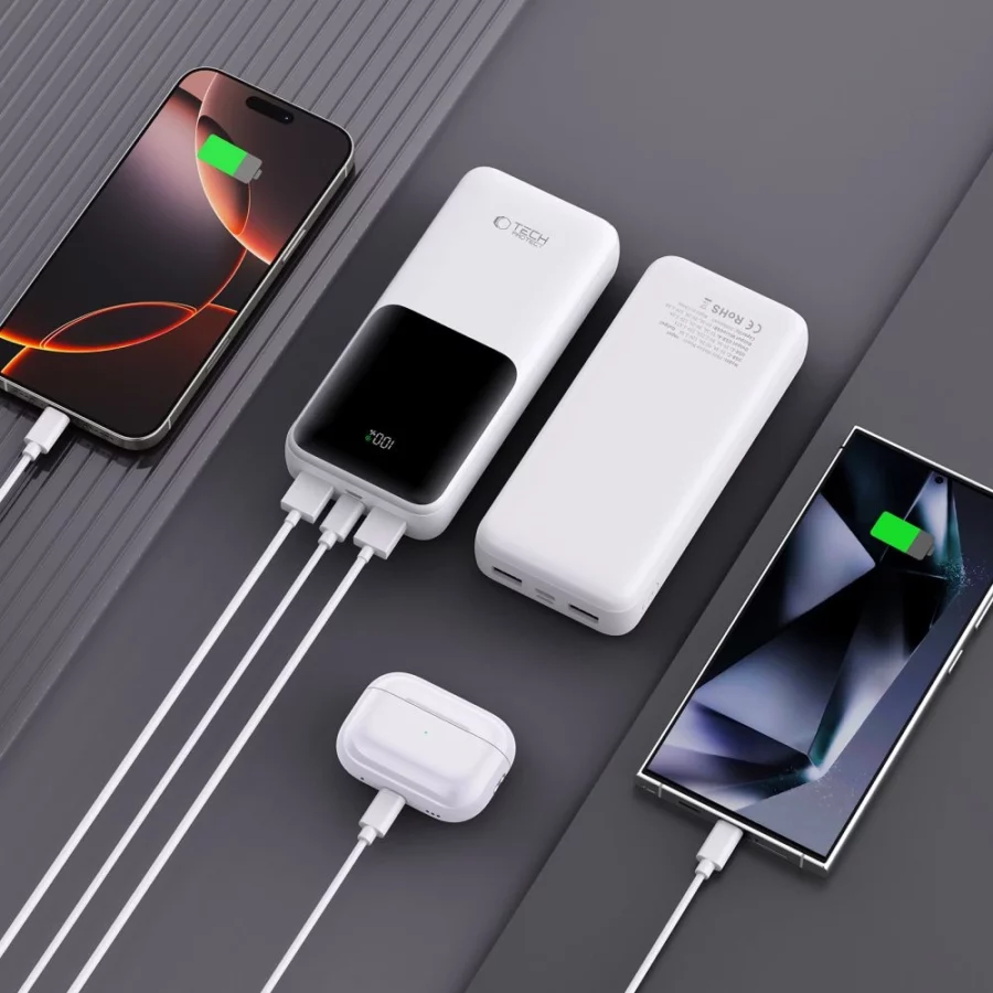 Powerbank Tech-Protect PB02 20000mAh 22.5W - biały