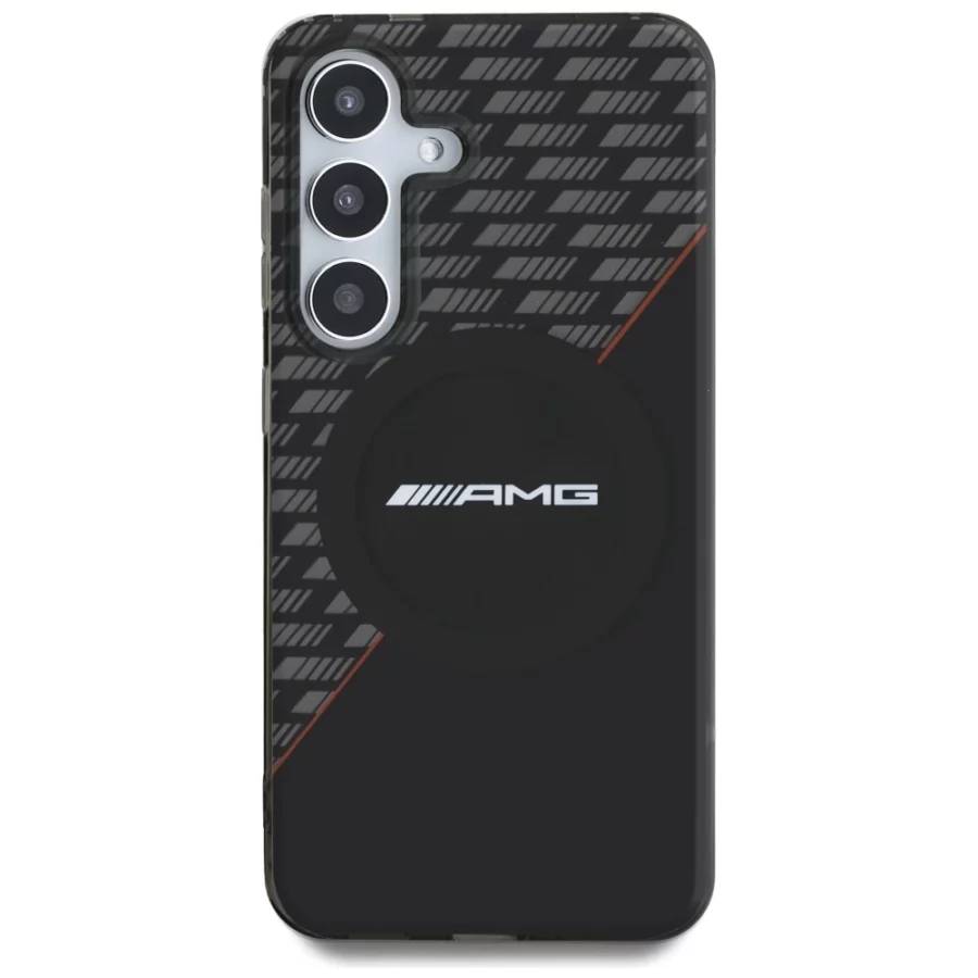 Etui AMG Double Layer Rhombs MagSafe na Samsung Galaxy S25+  - czarno-czerwone