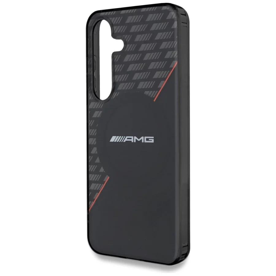 Etui AMG Double Layer Rhombs MagSafe na Samsung Galaxy S25+  - czarno-czerwone
