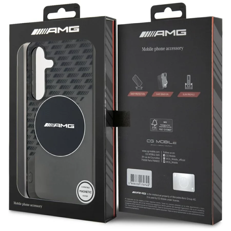 Etui AMG Transparent Rhombs MagSafe na Samsung Galaxy S25 - czarne