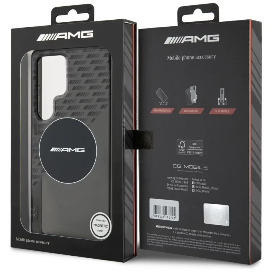 Etui AMG Transparent Rhombs MagSafe na Samsung Galaxy S25 Ultra  - czarne