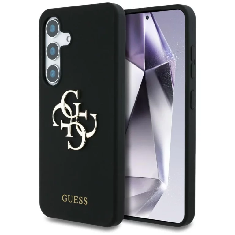 Etui Guess Silicone Big 4G Logo Bottom Script na Samsung Galaxy S25 - czarne