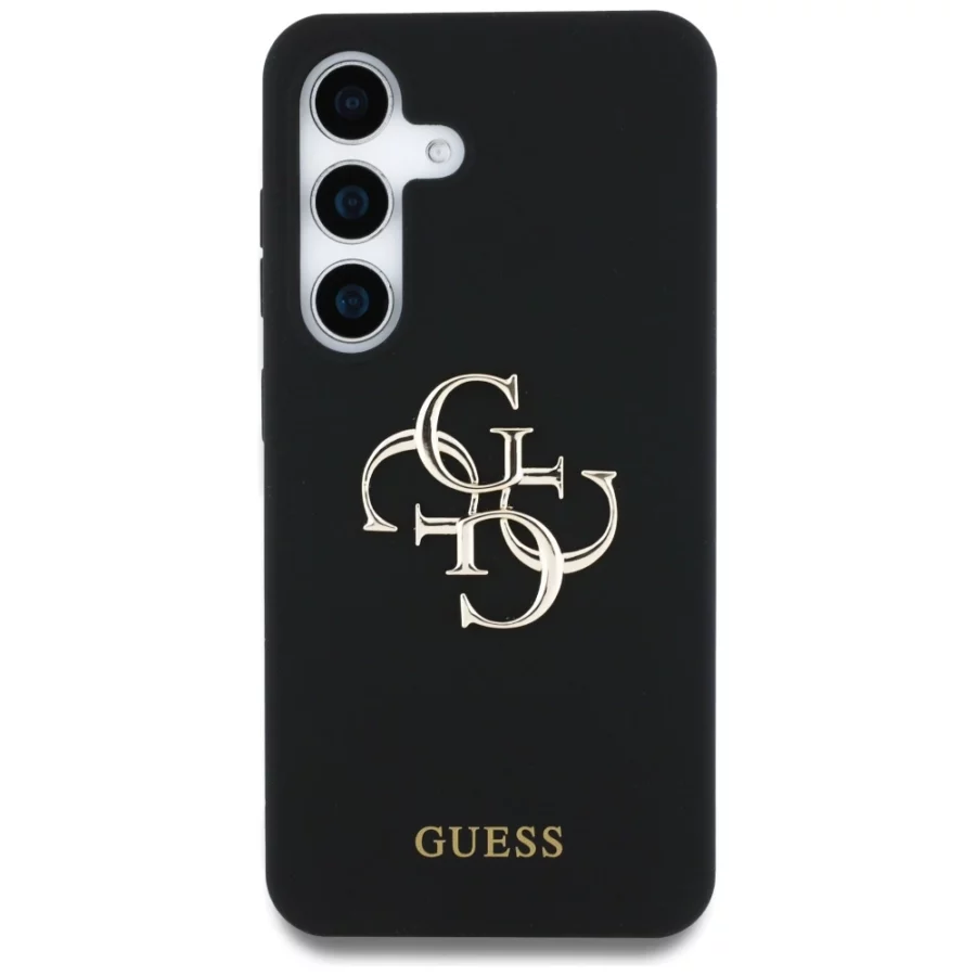 Etui Guess Silicone Big 4G Logo Bottom Script na Samsung Galaxy S25 - czarne