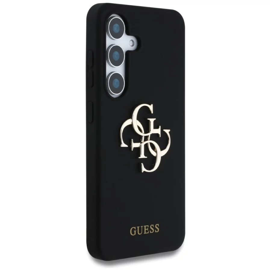 Etui Guess Silicone Big 4G Logo Bottom Script na Samsung Galaxy S25 - czarne