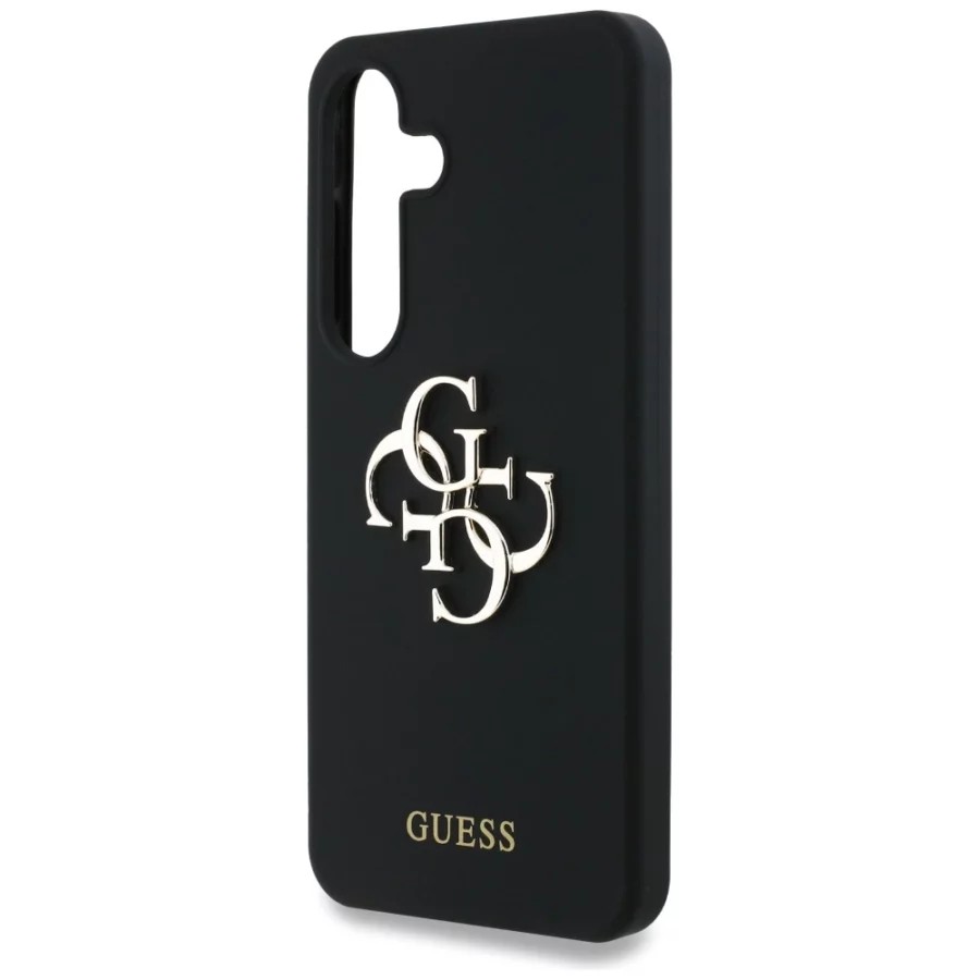 Etui Guess Silicone Big 4G Logo Bottom Script na Samsung Galaxy S25 - czarne