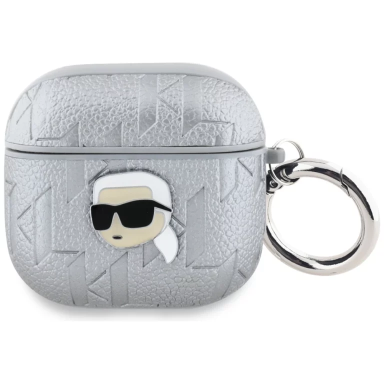 Etui Karl Lagerfeld Monogram Karl Head na AirPods 4 - srebrne