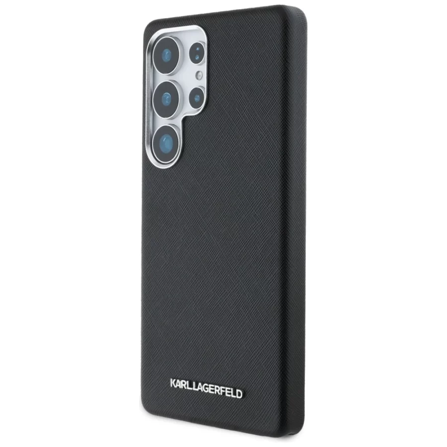 Etui Karl Lagerfeld Saffiano Full Wrapped Elongated Metal Logo MagSafe na Samsung Galaxy S25 Ultra - czarne