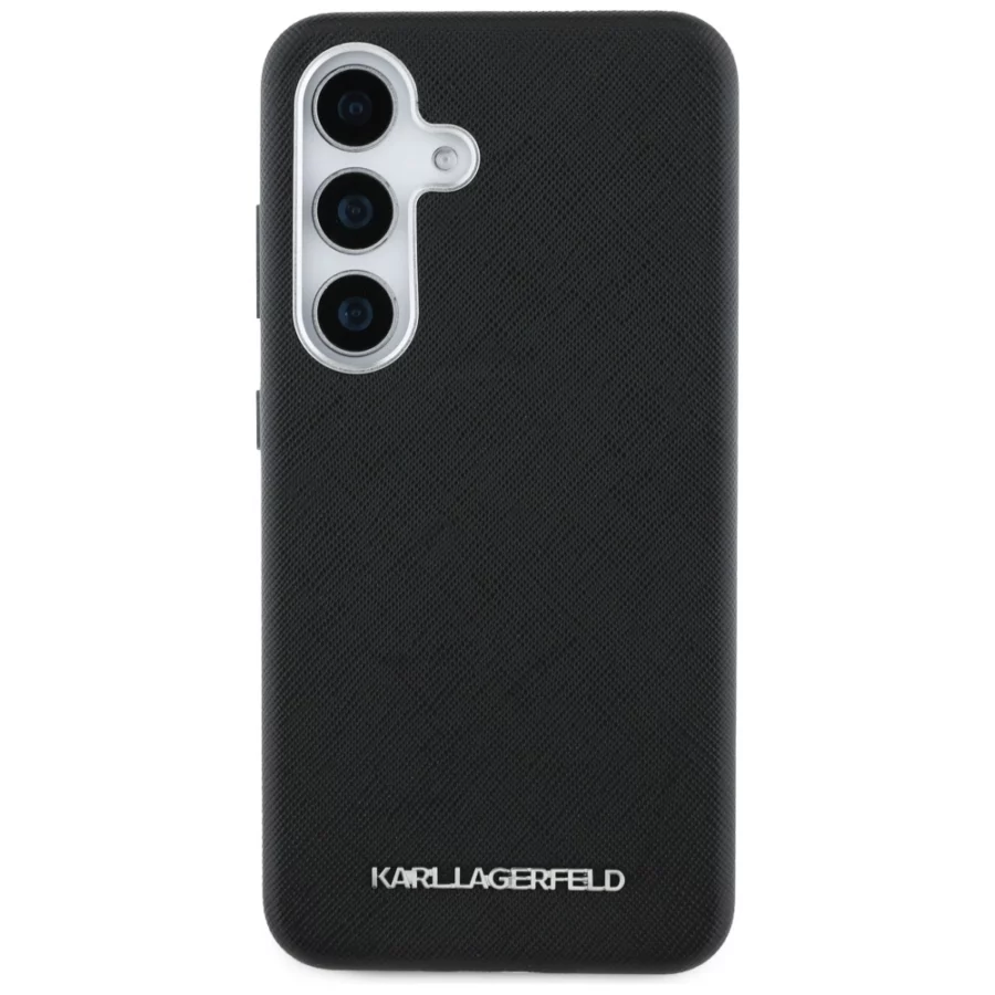 Etui Karl Lagerfeld Saffiano Full Wrapped Elongated Metal Logo MagSafe na Samsung Galaxy S25+ - czarne