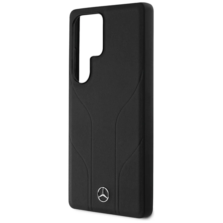 Etui Mercedes Leather Debossed Lines MagSafe na Samsung Galaxy S25 Ultra - czarne