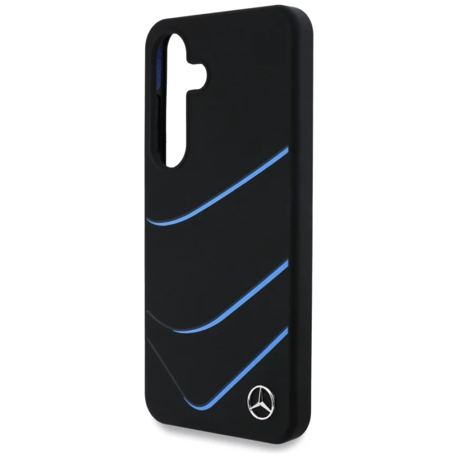 Etui Mercedes Silicone Contrasted Curves MagSafe na Samsung Galaxy S25 - czarne
