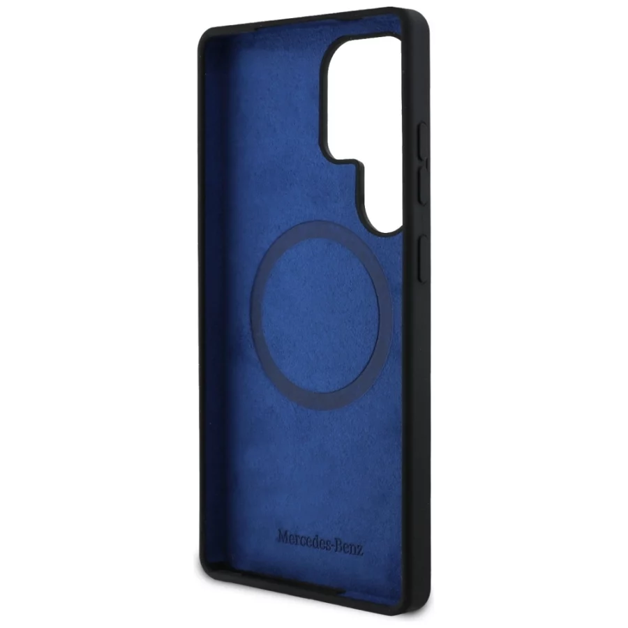 Etui Mercedes Silicone Contrasted Curves MagSafe na Samsung Galaxy S25 Ultra - czarne