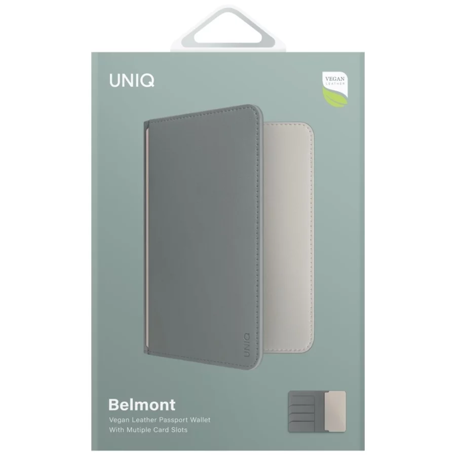 Etui na paszport UNIQ Belmont z blokadą RFID  - zielone/kość słoniowa