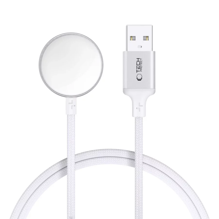 Ładowarka indukcyjna Tech-Protect UltraBoost USB-A do Apple Watch 1m - biała