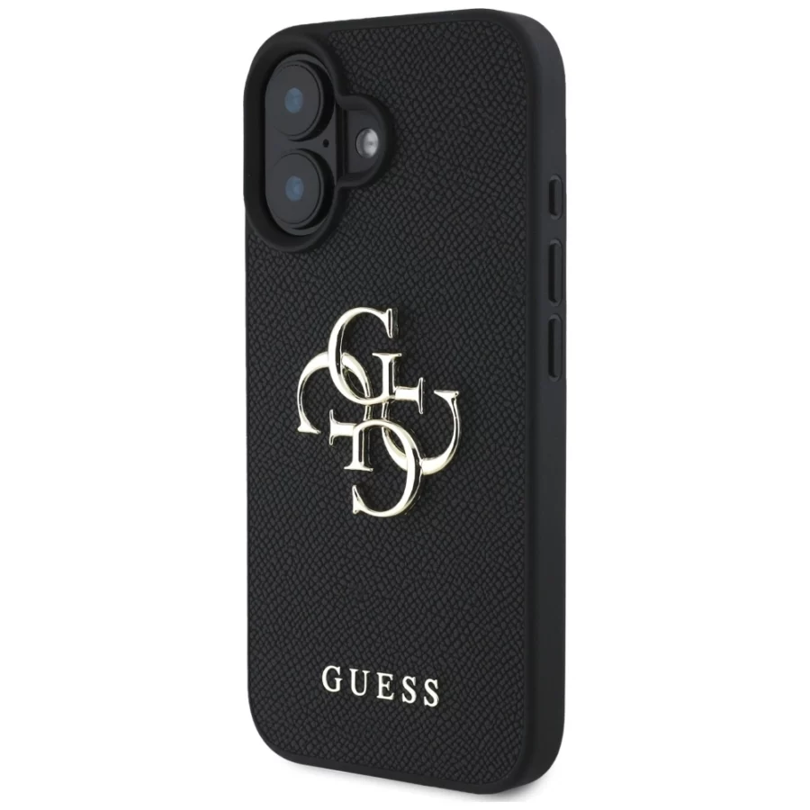 Etui Guess Grained Big 4G Logo Small Classic Logo na iPhone 16 - czarne