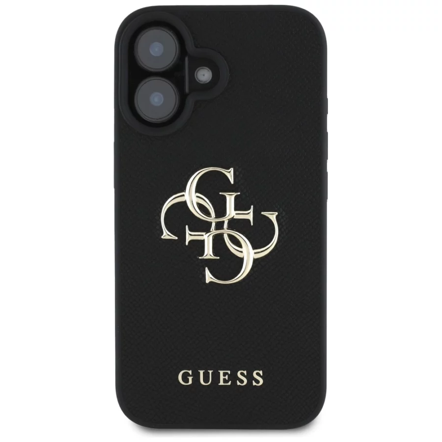 Etui Guess Grained Big 4G Logo Small Classic Logo na iPhone 16 - czarne