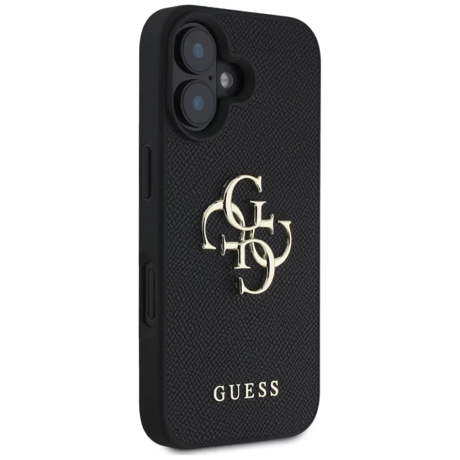 Etui Guess Grained Big 4G Logo Small Classic Logo na iPhone 16 - czarne