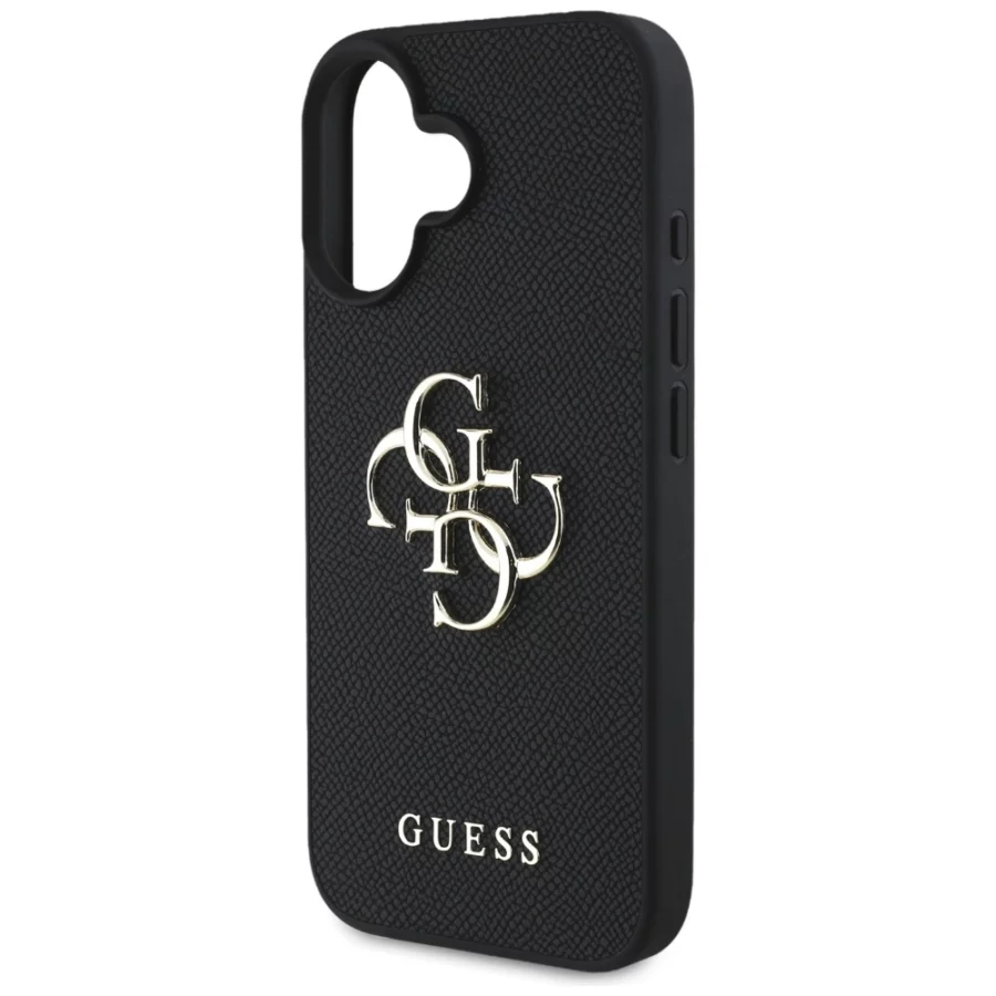 Etui Guess Grained Big 4G Logo Small Classic Logo na iPhone 16 - czarne