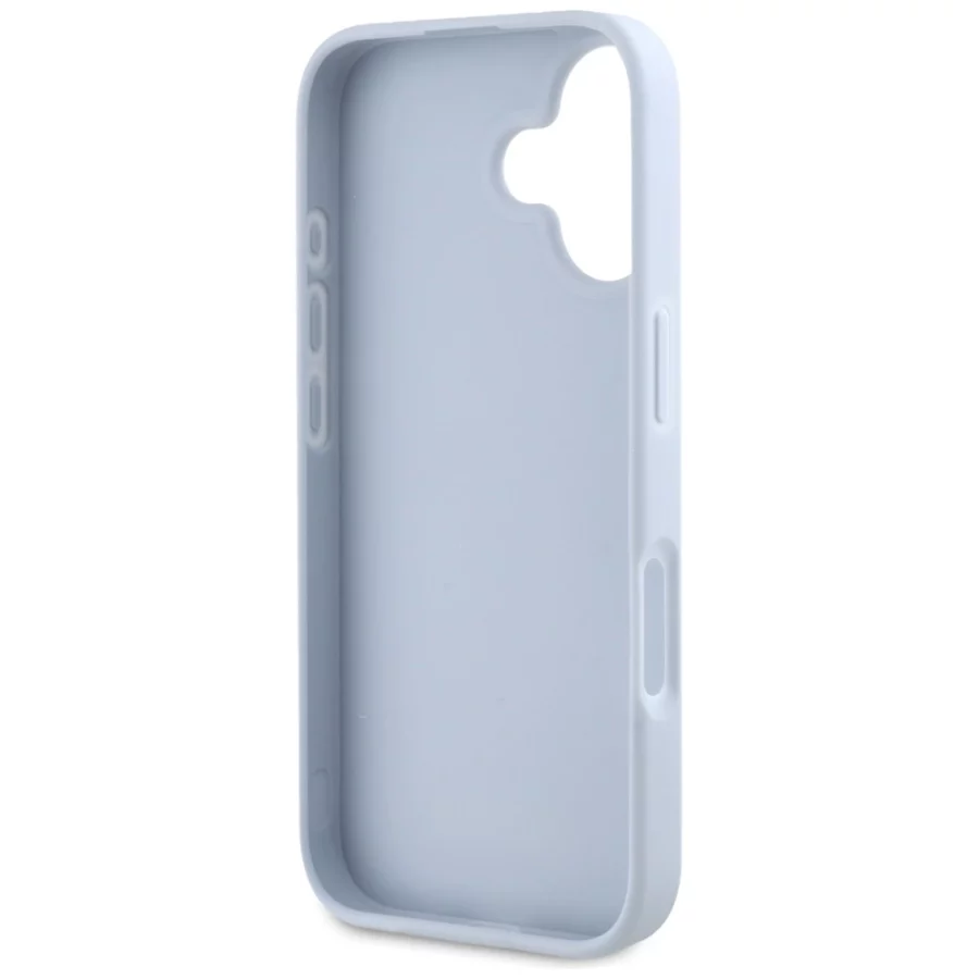 Etui Guess Grained Big 4G Logo Small Classic Logo na iPhone 16 - niebieskie