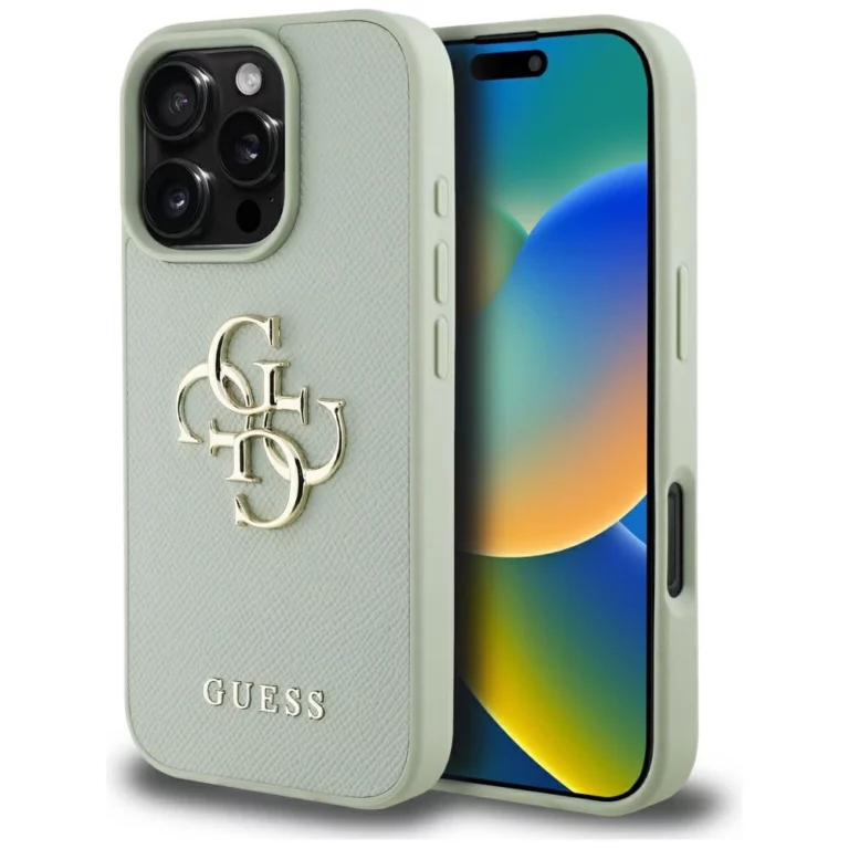 Etui Guess Grained Big 4G Logo Small Classic Logo na iPhone 16 Pro Max - zielone
